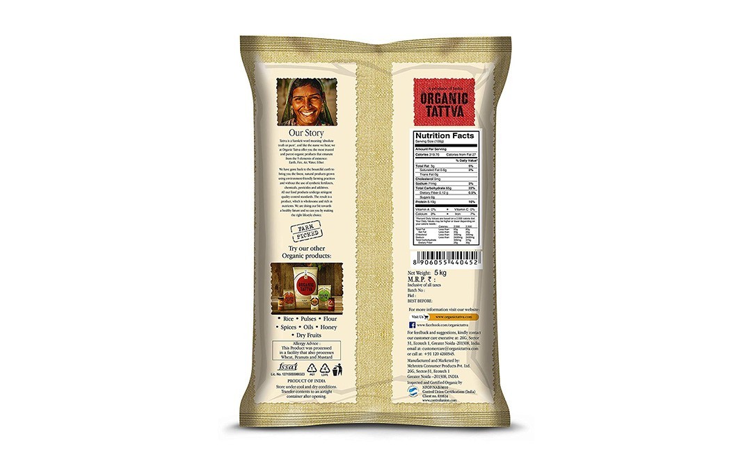 Organic Tattva Sonamasuri Rice Hand Pounded    Pack  5 kilogram
